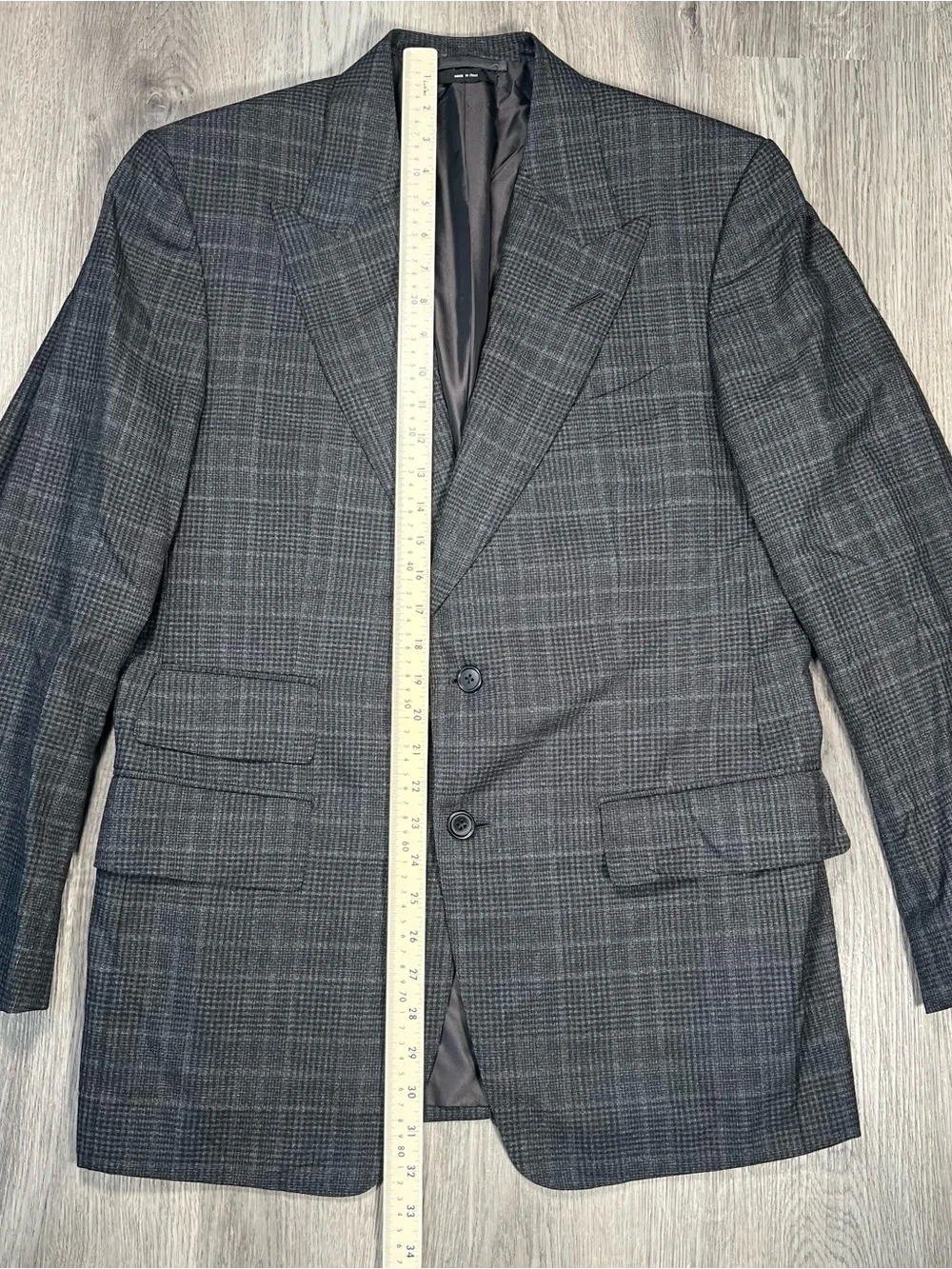 Tom Ford Grey Plaid Wool Blazer 40R Mens Suit Jacket Windsor Peak Lapel Italy